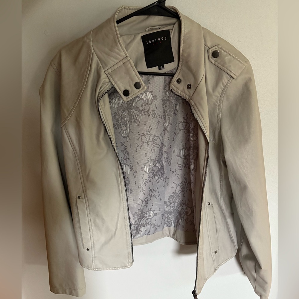 Therapy Women's Gray Faux Leather Jacket